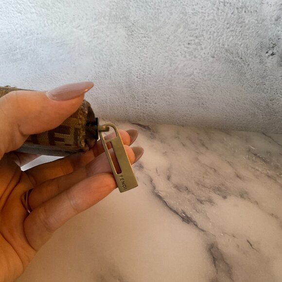 Fendi Zucca Brown Tan Zip Around Long Wallet - Picture 4 of 12